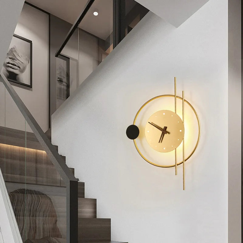 horloge murale led en fer acrylique design nordique élégant - vue 5 sur 8