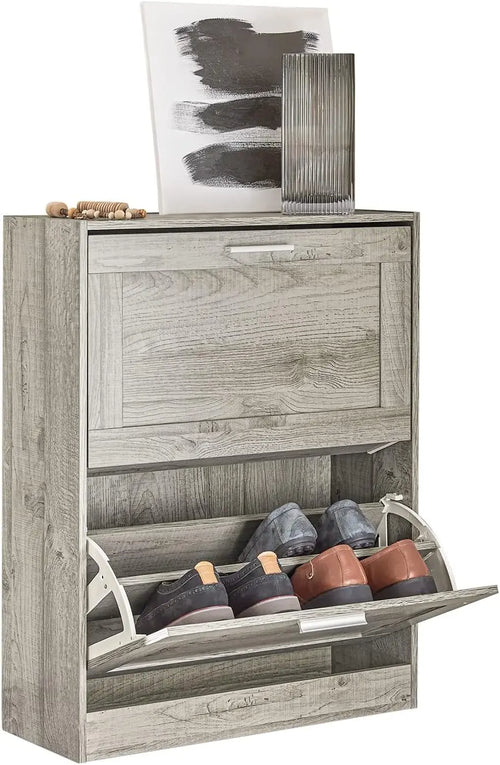 Zapatero, Zapatera Organizador, Apatero de Almacenamiento,Unidad Organizadora de Clóset con 3 Solapas y 6 balda 60 x 23 x 115 cm