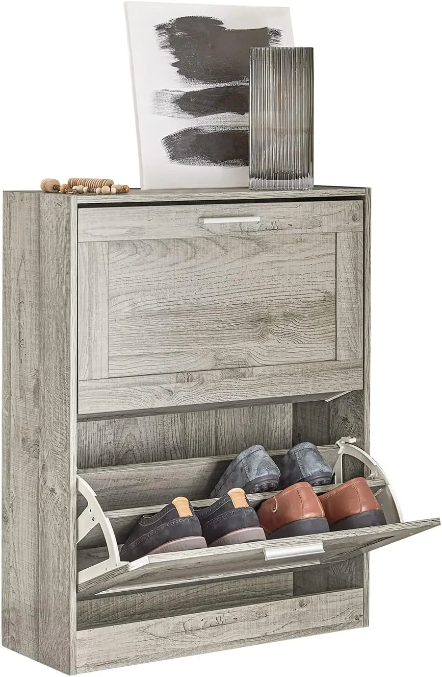 Zapatero, Zapatera Organizador, Apatero de Almacenamiento,Unidad Organizadora de Clóset con 3 Solapas y 6 balda 60 x 23 x 115 cm