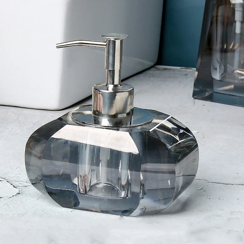 distributeur de savon en verre accessoires de salle de bain luxe - vue 16 sur 16