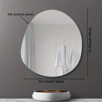 Ellipse Irregular Bathroom Acrylic Shatterproof Mirrors, Wall Mirror, Non Glass Mirror Decor for Bedroom, Living Room