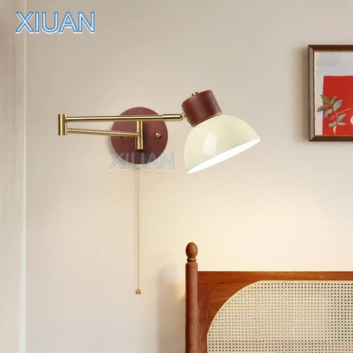 applique murale vintage européenne avec interrupteur et bras long pivotant