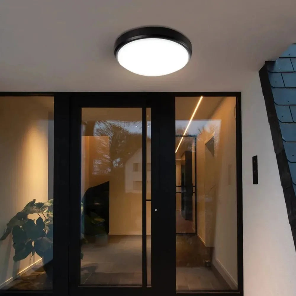 plafonnier étanche intérieur extérieur led 6000k design moderne - vue 3 sur 7