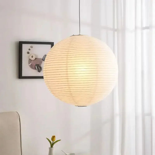 Japanese style rice paper art pendant light, lantern ball bedroom, living room, tea room, Zen lamp decoration pendant light - vue 7 sur 15