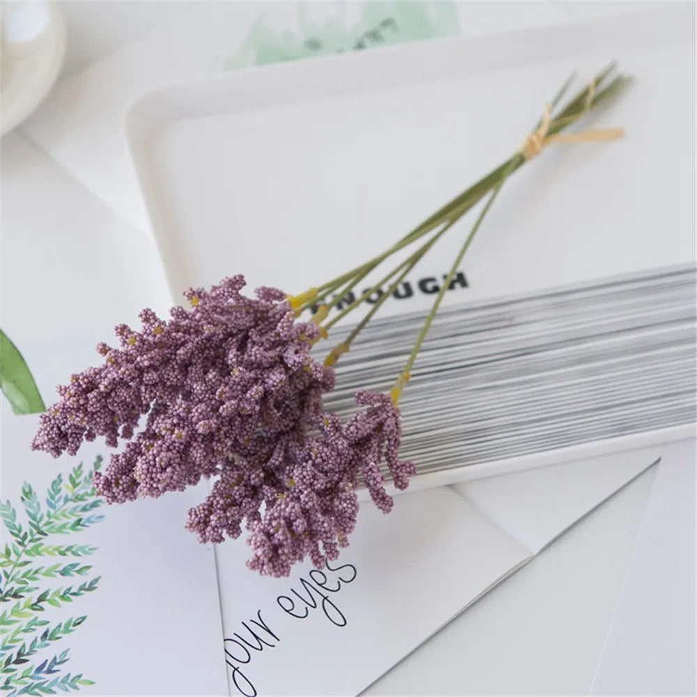 lot de 6 épis de blé et fleurs de lavande pour décoration de mariage - vue 7 sur 13