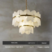 Natural marble and copper minimalist designer pendant light
