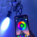 Smart RGB LED spotlight with Bluetooth control and adjustable colour