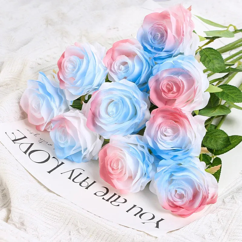 rose artificielle dégradé pour décoration fête thème féerique - vue 14 sur 16