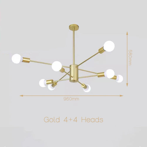 Moderne Simple suspension LED lumière fer lustre chambre salon salle à manger éclairage à la maison noir/or E27 220V plafonnier - vue 9 sur 20