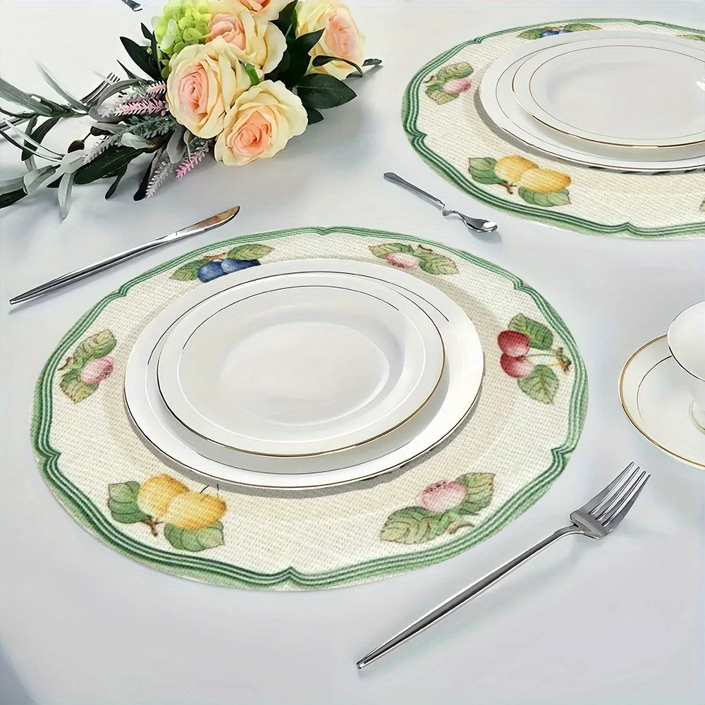 set de table motif fruits fleurs style champetre - vue 4 sur 8