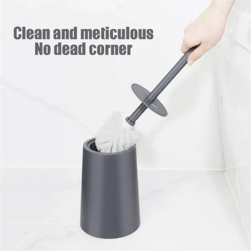 brosse de toilette moderne avec couvercle design élégant accessoires de nettoyage - vue 4 sur 9