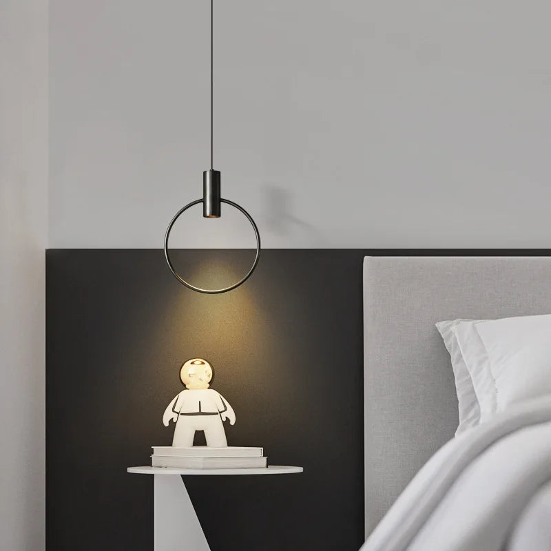 lustre minimaliste en laiton à 3 anneaux avec gradation variable - vue 5 sur 8