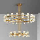 lustre moderne en cuivre led avec cristaux pour hôtel et foyer