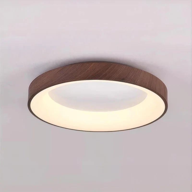 Walnut Color Water Transfer Printing, Modern Minimalist Wabi-Sabi, Ceiling Light for Living Room, Dining Room, Bedroom, Study - vue 6 sur 9