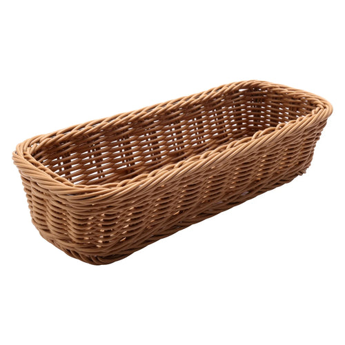 Desktop Cutlery Storage Basket Woven Basket Restaurant Tableware Drain Storage Box Tableware Storage Basket, Brown - vue 3 sur 7