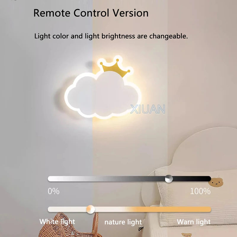 applique murale décorative en forme de nuage pour enfants - vue 5 sur 7