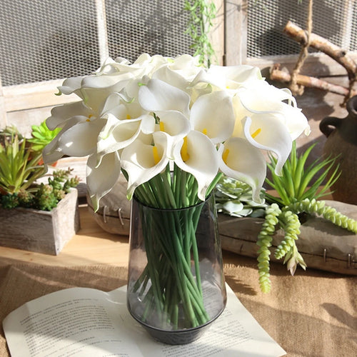 lot de fleurs artificielles lys calla pour mariage et décoration - vue 6 sur 17