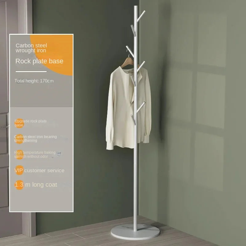 Floor To Floor Bedroom Light Luxury Rock Plate Base Metal Hanger, Marble Scarf and Bag Rack for Entering The Home Coat Rack - vue 16 sur 30