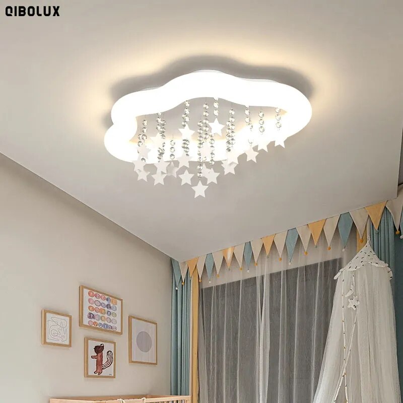Lustre LED Blanc Bleu Rose Nuage - vue 4 sur 12