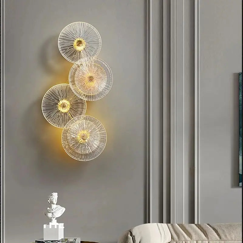 applique murale moderne en verre de feuille de lotus de luxe - vue 4 sur 10