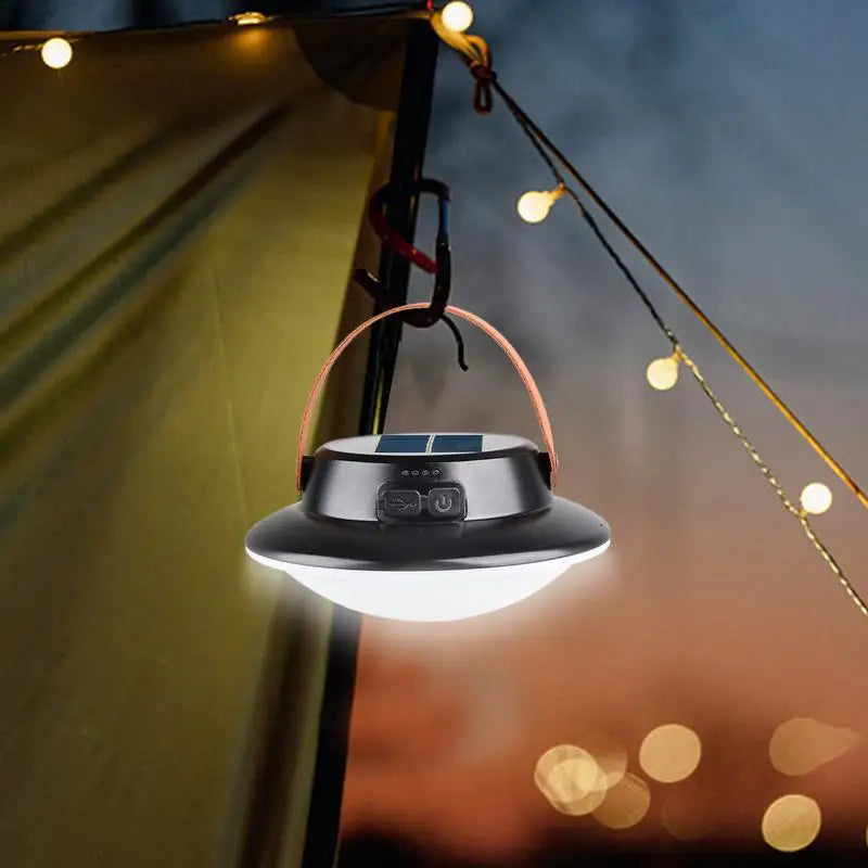 lampe de camping solaire led rechargeable 3 modes étanche portable - vue 4 sur 8