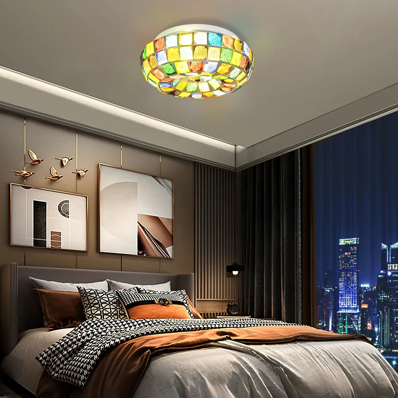 artpad tiffany plafonnier led coloré bohême éclairage led