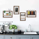 4 Pcs Floating Shelves for Wall, Rustic Wood Wall Shelves for Wall Decor Mounted Shelves Bathroom, Living Room, Kitchen Storage