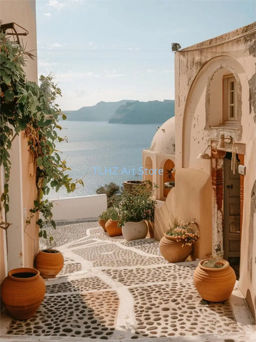 affiches modernes de paysages grecs pour décoration estivale