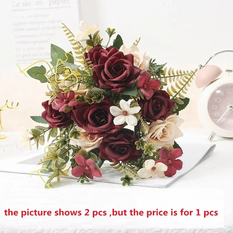 bouquet de roses artificielles pour décoration et cadeau de fête - vue 9 sur 13
