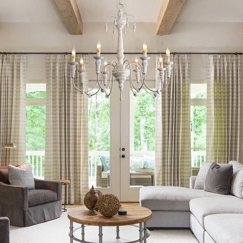 lustre en bois massif pour décoration intérieure et éclairage - vue 6 sur 10