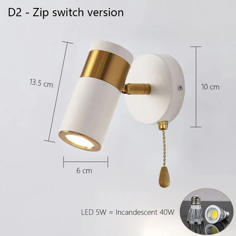 Adjustable Nordic wall lamp modern minimalist rotating LED light - vue 10 sur 15