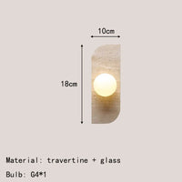 Applique murale led en marbre pierre naturelle et verre pour éclairage intérieur
