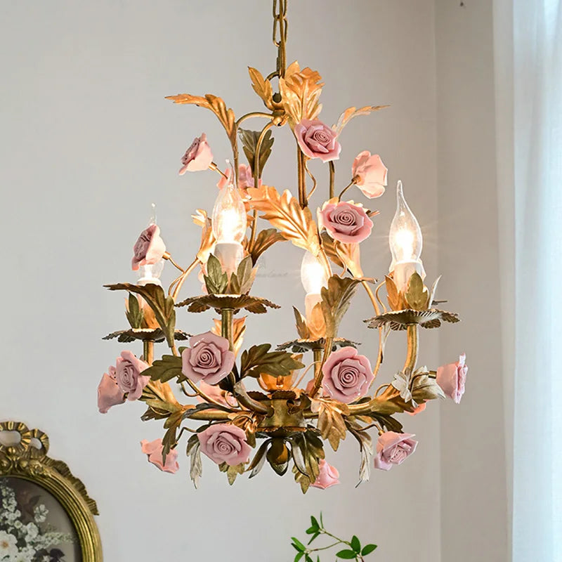 Nordique Lumière De Luxe E14 LED Lustre Rose Cuivre En Céramique Suspension Restaurant Salon Chambre Éclairage Décoration - vue 11 sur 11