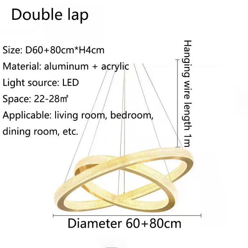 lustre en cristal moderne avec anneau à led pour décoration intérieure - vue 8 sur 8