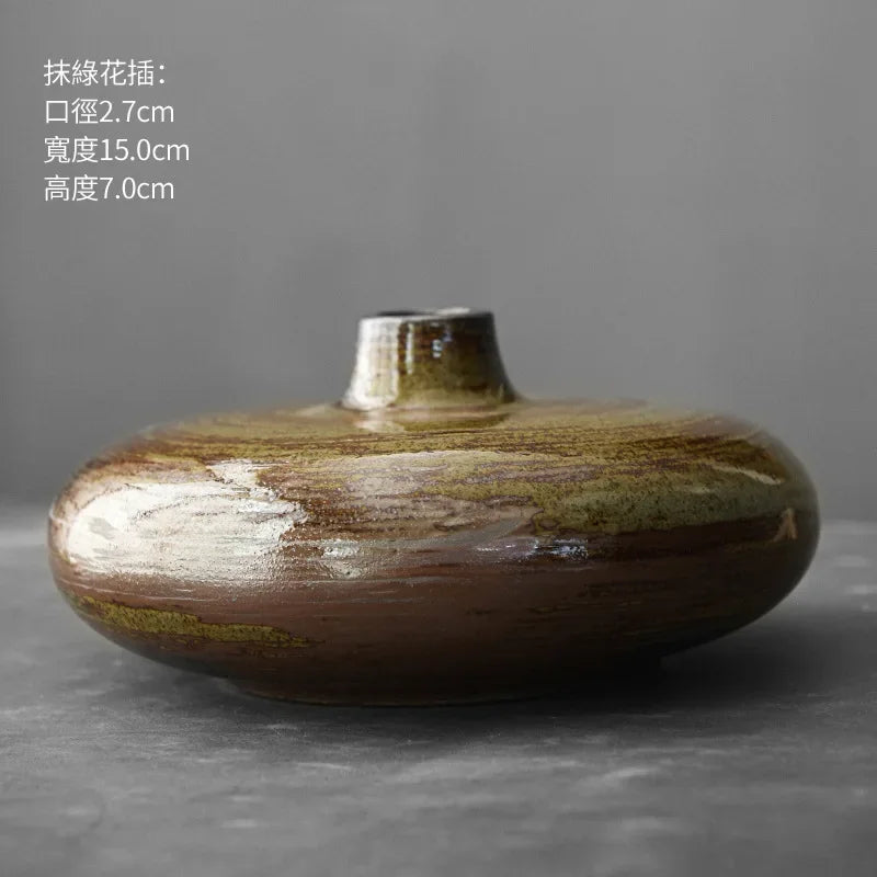 vase en terre cuite japonais imitation pierre vintage pour fleurs - vue 8 sur 21