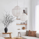 Modern fabric pendant light for minimalist interior decor