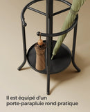 SONGMICS Coat Rack Freestanding, Coat Stand with Umbrella Holder, 12 Hooks, Metal, 175 cm Tall, for Entryway, Hallway