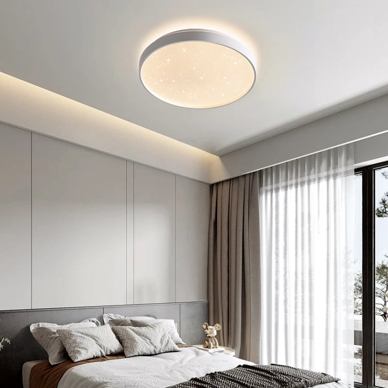 plafonnier led nordique simple rond pour décoration intérieure - vue 5 sur 14