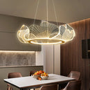 luxury postmodern led chandelier adjustable lotus leaf minimalist
