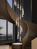 Modern minimalist chandelier for staircases in contemporary acrylic design