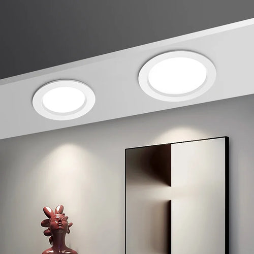 plafonniers ultra minces encastrés led spots d'intérieur panneau lumineux rond - vue 5 sur 5