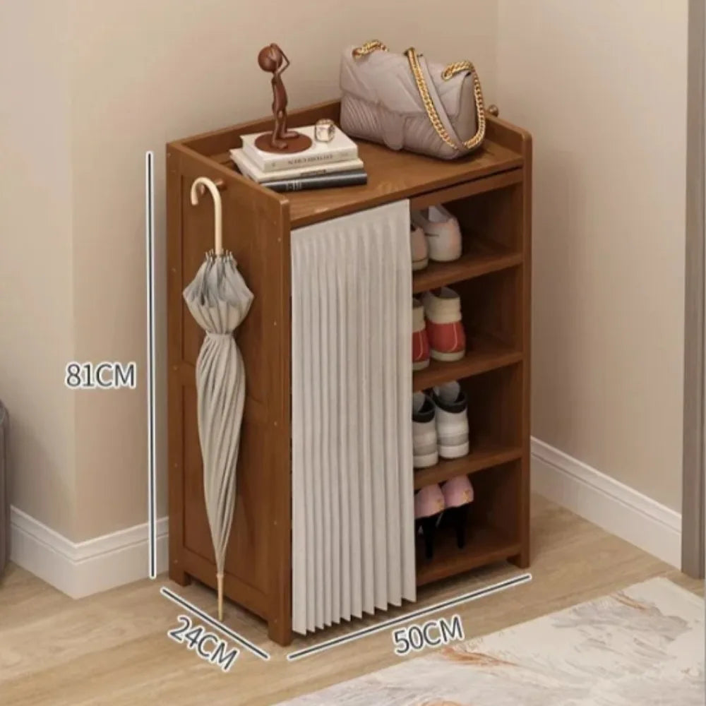 étagère à chaussures à plusieurs étages avec rideau anti-poussière - vue 19 sur 24