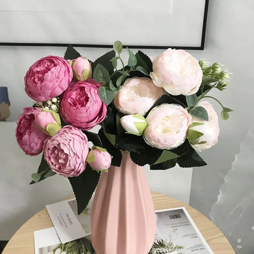 bouquet de pivoines artificielles pour décoration de mariage et maison