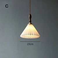 Suspension rétro led en verre décoratif