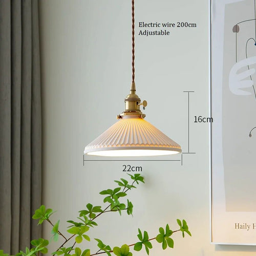 Suspension en céramique et cuivre au design nordique Vintage - vue 9 sur 8