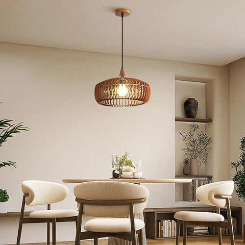 suspension nordique en bois pour décoration moderne et lumineuse