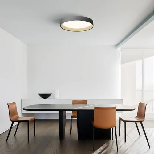 plafonnier led minimaliste aspect grain de bois - vue 4 sur 13