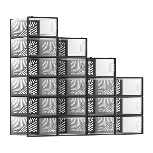 SONGMICS Clear Shoe Boxes, Shoe Storage Organsiers, Stackable, Breathable, and Foldable, Display Trainers, High Heels - vue 8 sur 9