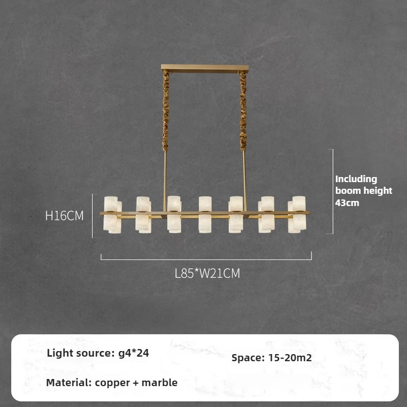 suspension postmoderne en cuivre et marbre design minimaliste - vue 12 sur 12