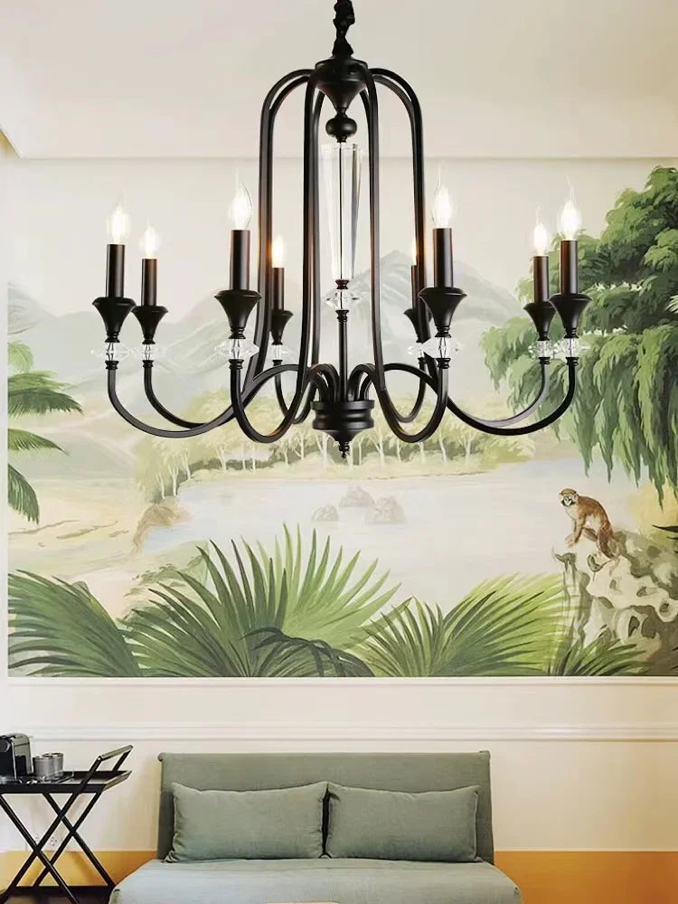 lustre rétro luxe en cristal style américain - vue 4 sur 10